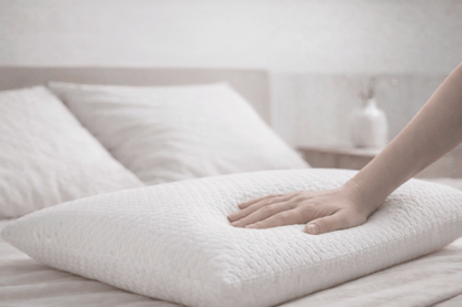 Détail housse 100% polyester de l'oreiller Soft Essentiel, douce et amovible
